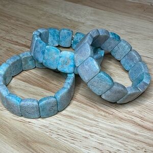 Aqua Coral Jade Soft Bangle (oval)